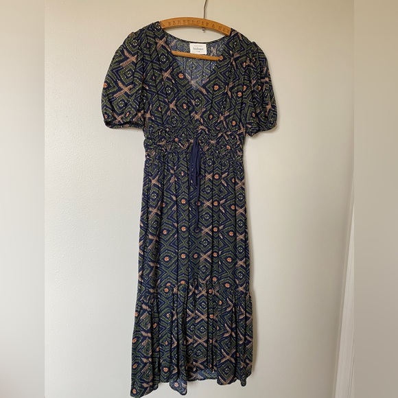 bohme Dresses & Skirts - Bohme Midi Ruffle and Puff Sleeve Dress, Size XS